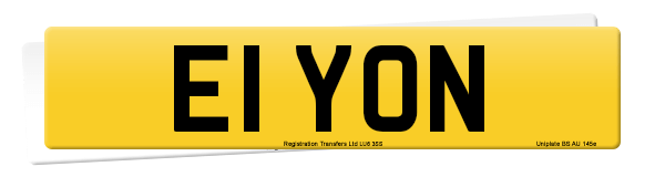 Registration number E1 YON